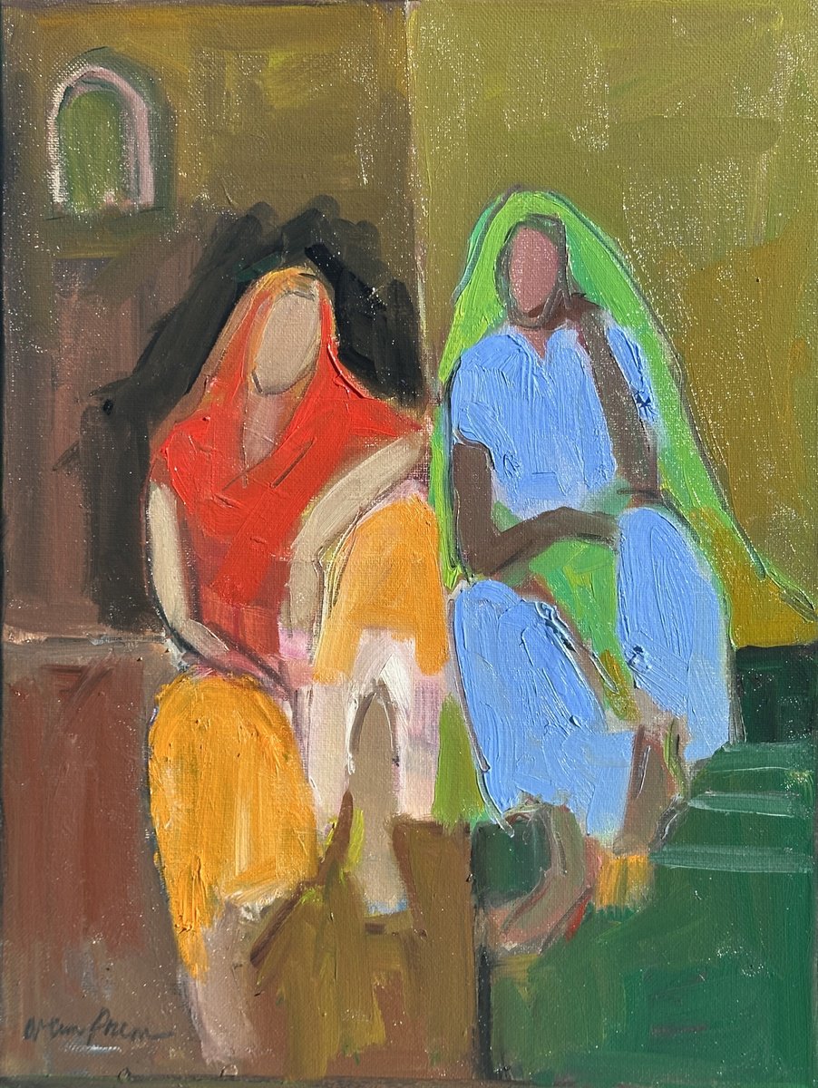 Expressive Oil Painting , Stories Of India - Citylife By Arun Prem, 12 X 16, Artwork For Sale On Artfinder