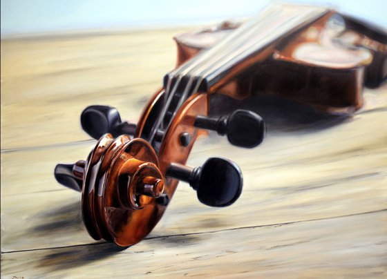 Still life with violin 1. (Artwork on commission)