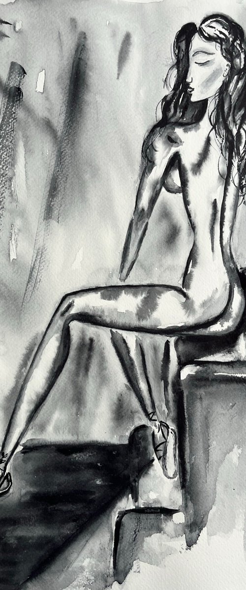 Woman Nude Painting by Halyna Kirichenko