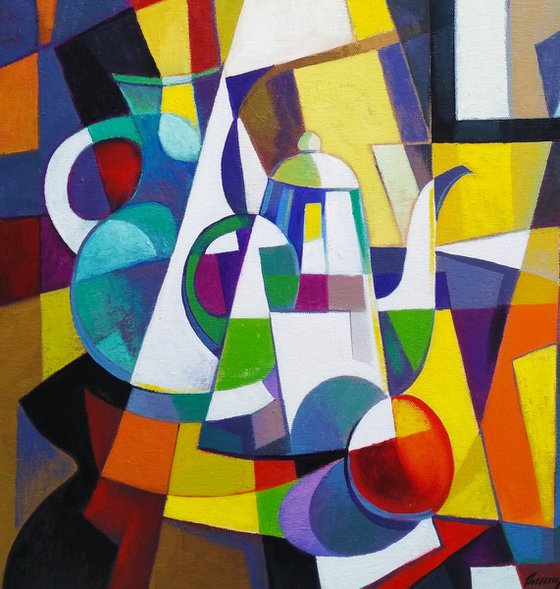 Cubism still life (60x50cm, cubism, oil painting, ready to hang)