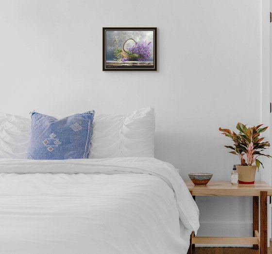 Lavender in a Woven Basket