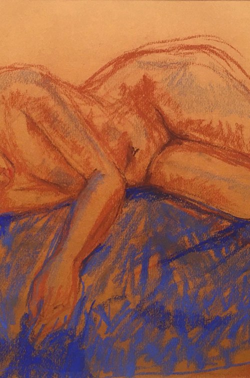 Reclining nude with a Rose in Her Hair by Patricia Clements
