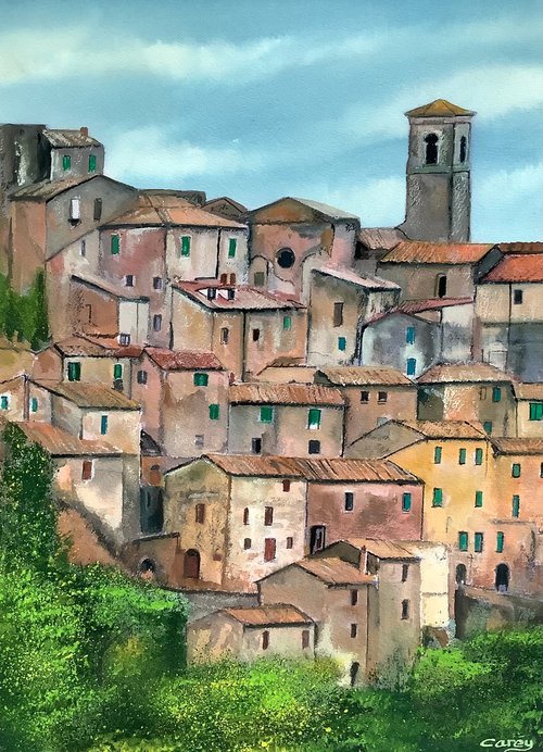 Tuscany, green shutters by Darren Carey