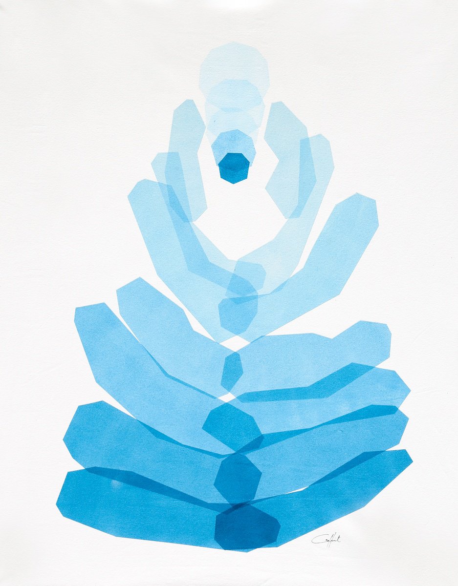 Abstract Acrylic Painting By Catia Goffinet, 31 X 41, The Force That Emerges, Original Artwork