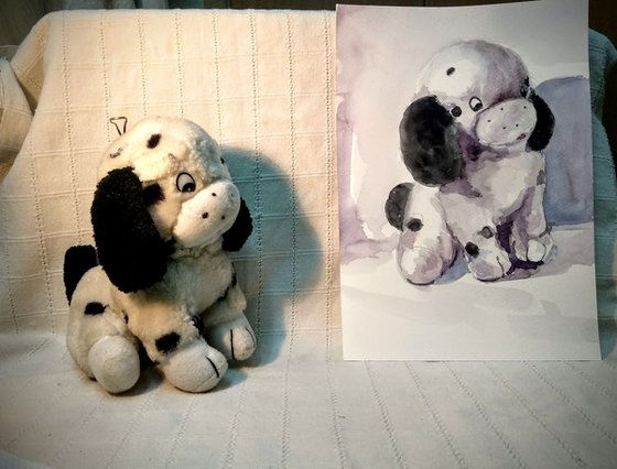 Still life of Dalmatian puppy Soft Toy 11
