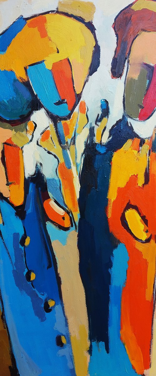 Abstract - Talking (60x80cm, oil painting, ready to hang) by Artyom Basenci