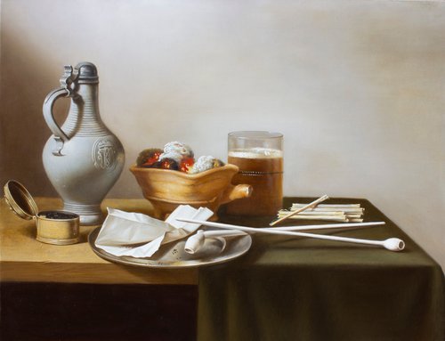 Master copy after Pieter Claesz - Still Life with Clay Pipes by Yana Ros