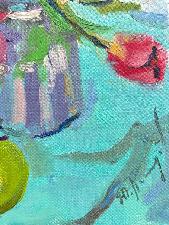 Still life with tulips