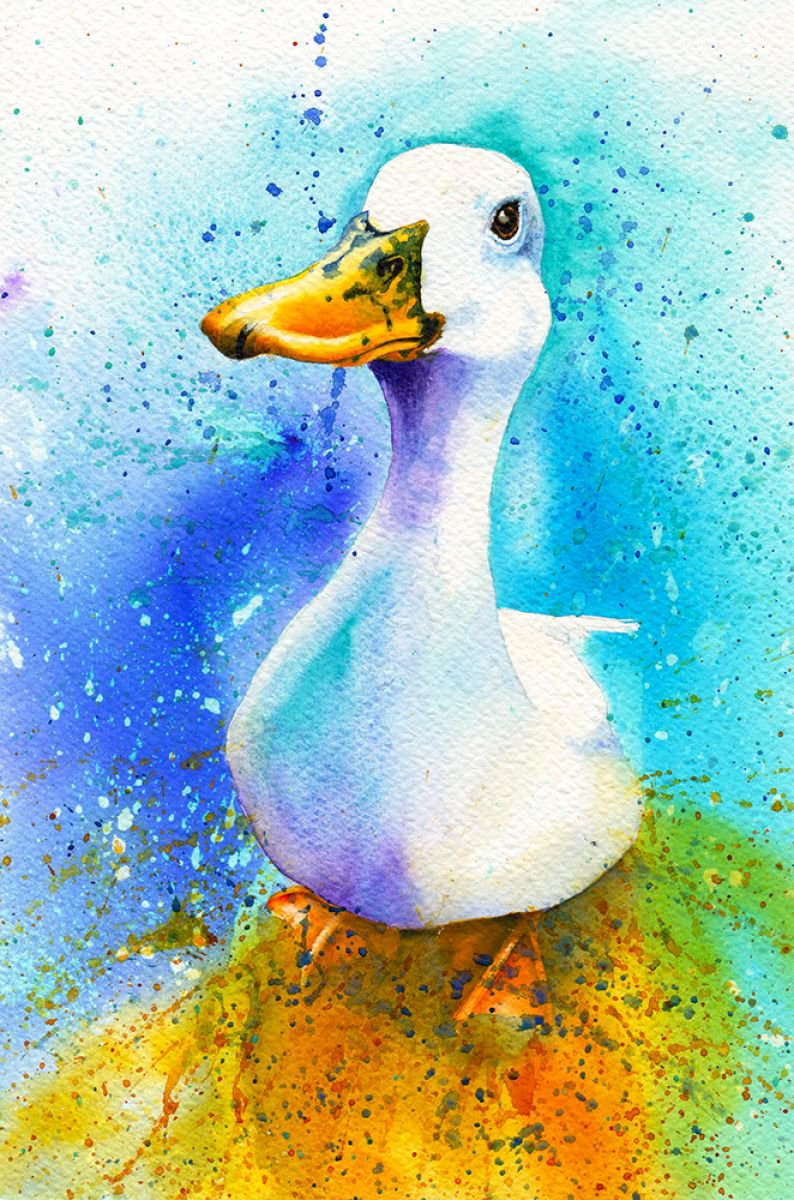 Daisy Duck Watercolour By Sally Goodden 