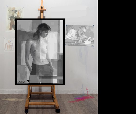 NUDE IN BLACK AND GREY 4   33"X49.5"