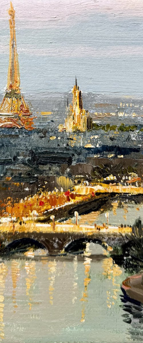 Eiffel in Amber Light by Khanlar Asadullayev