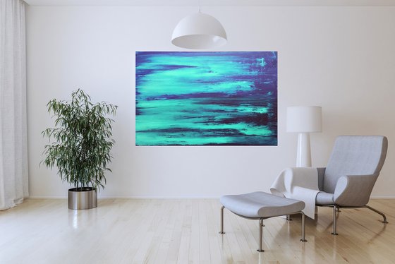 Peaceful mind - large blue abstract seascape