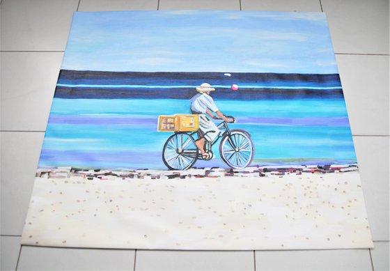 At the beach / 102.5 x 90 x 5 cm