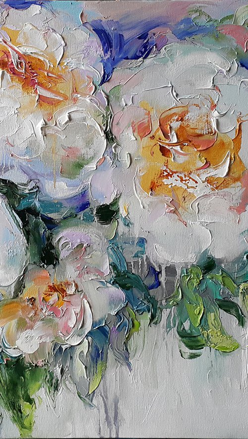 Сharm of white flowers, painting bouquet still life by Viktoria Lapteva