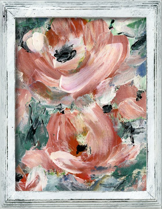 Shabby Chic Dream 16 - Framed Floral Painting by Kathy Morton Stanion