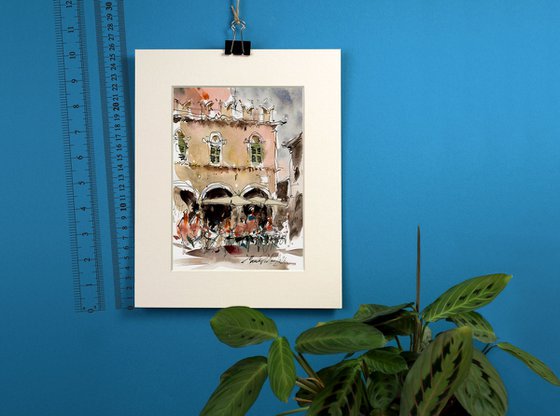 Ascoli Piceno Watercolor Art