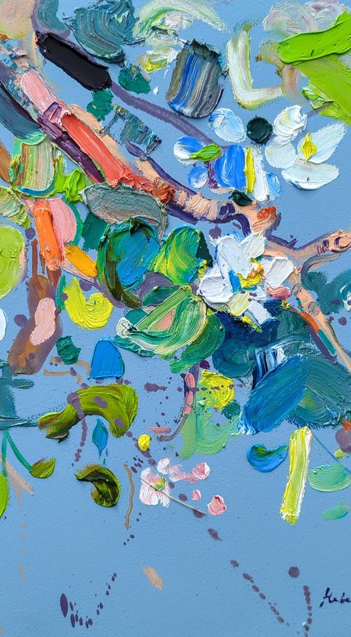Blossom on blue by Helen Shukina