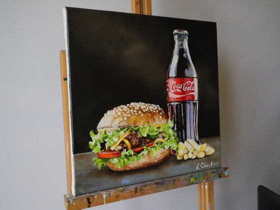 Fast Food, Burger Painting