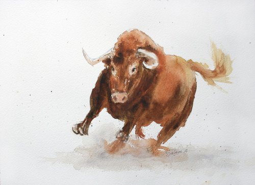 Bull II/  ORIGINAL PAINTING by Salana Art Gallery