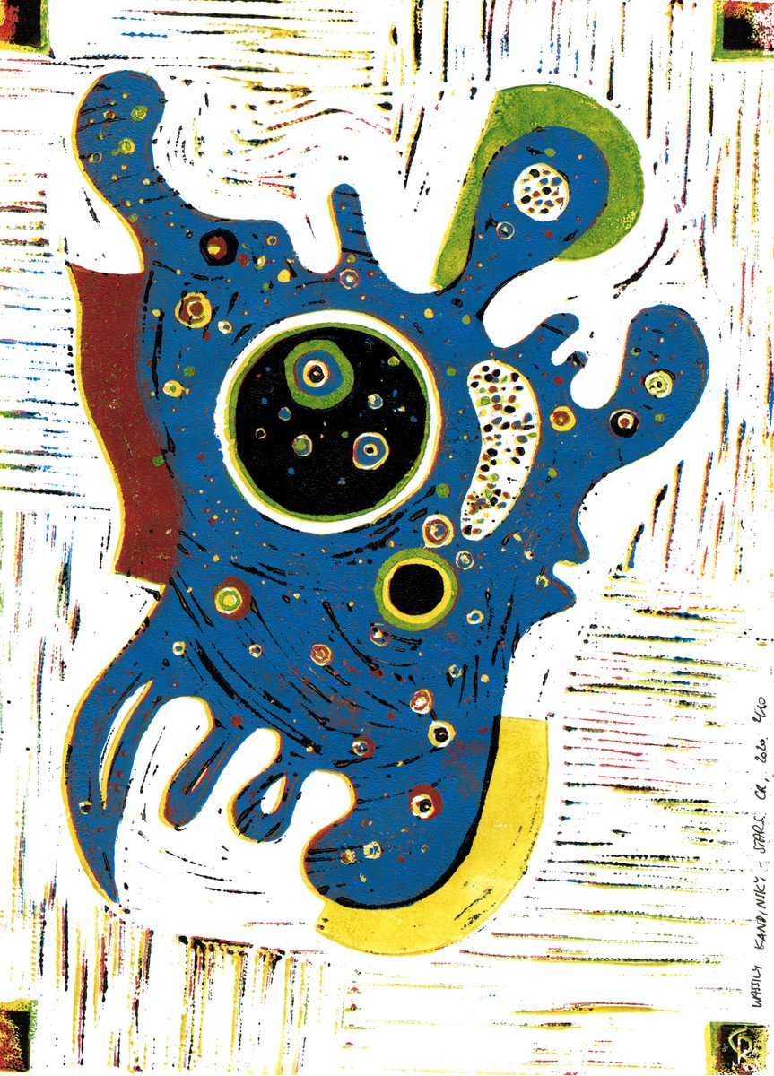 Stars - Linoprint inspired by Wassily Kandinsky by Reimaennchen - Christian Reimann