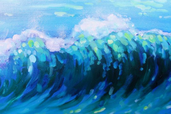 ocean art, original painting of the ocean "Waves"