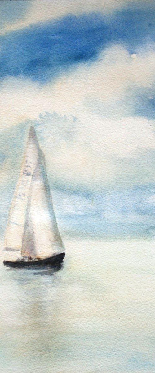 Sailboat I /  ORIGINAL PAINTING by Salana Art Gallery