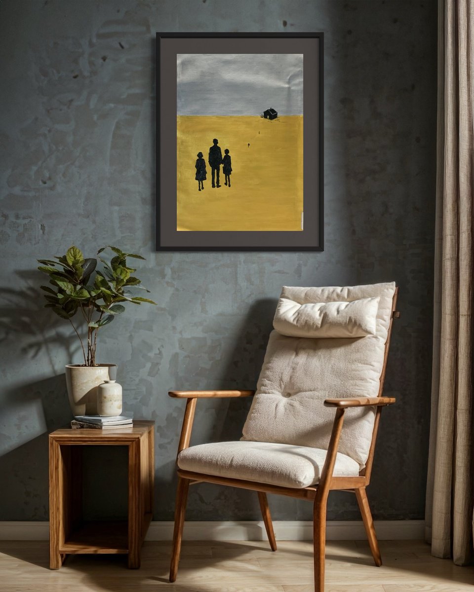 Expressive Portrait Acrylic Painting By Vita Schagen, 20 X 28", Distant Horizons, New Dawn., Original Artwork