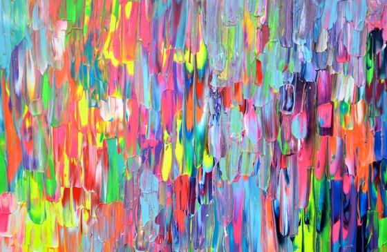 55x31.5'' Large Ready to Hang Colourful Modern Abstract Painting - XXXL Happy Gypsy Dance 6