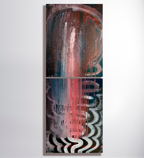 "Waterfall " diptych
