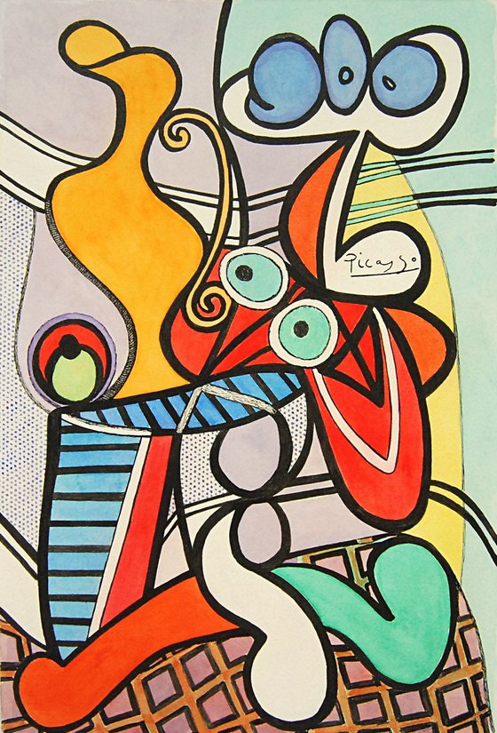 Pop art variation on the still life of Picasso