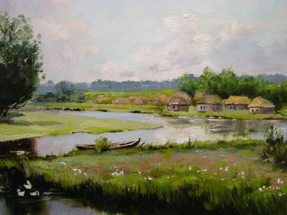 Ukrainian Countryside River Scene