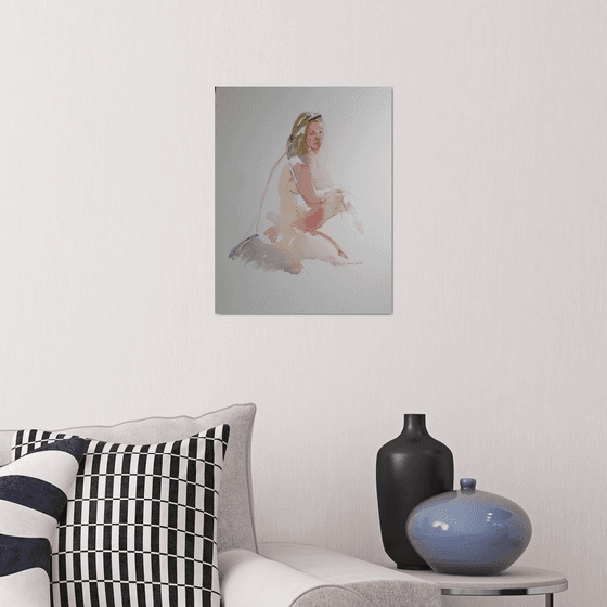 seated female nude