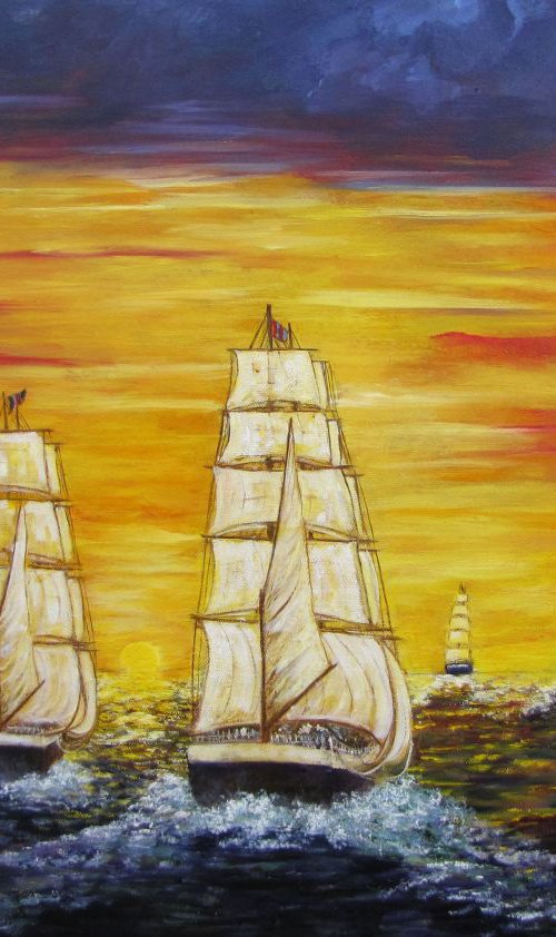 Tall Ships 4 by Christine Gaut