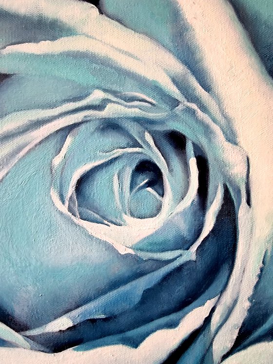 "Night rose.  "  rose flower  liGHt original painting  GIFT (2022)