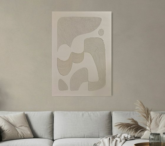 "Ashen Bay" High textured abstract art