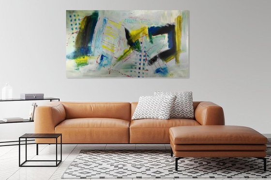 large abstract painting 150x80 cm-large wall art   title : abstract-c347