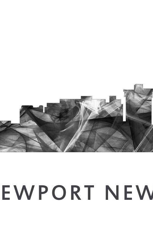Newport News Virginia Skyline WB BW by Marlene Watson