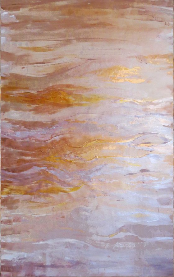 Large  painting 100x160 cm unstretched canvas "Gold Coast" i016 art original artwork by artist Airinlea