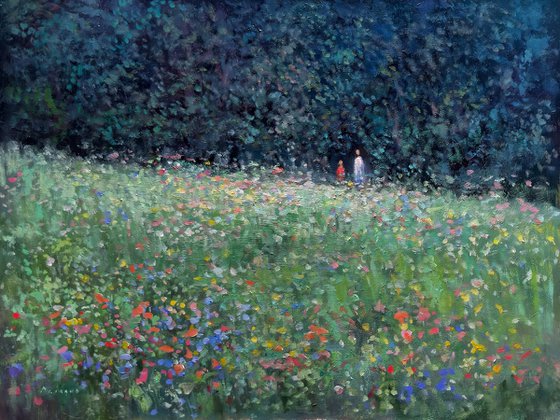 Promenade in a Spring Meadow