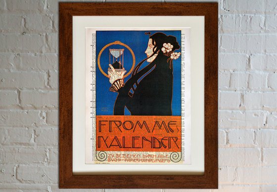 Fromme's Calendar Poster - Collage Art Print on Large Real English Dictionary Vintage Book Page