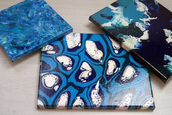 Triple fun (3 abstract paintings)(80x24cm)