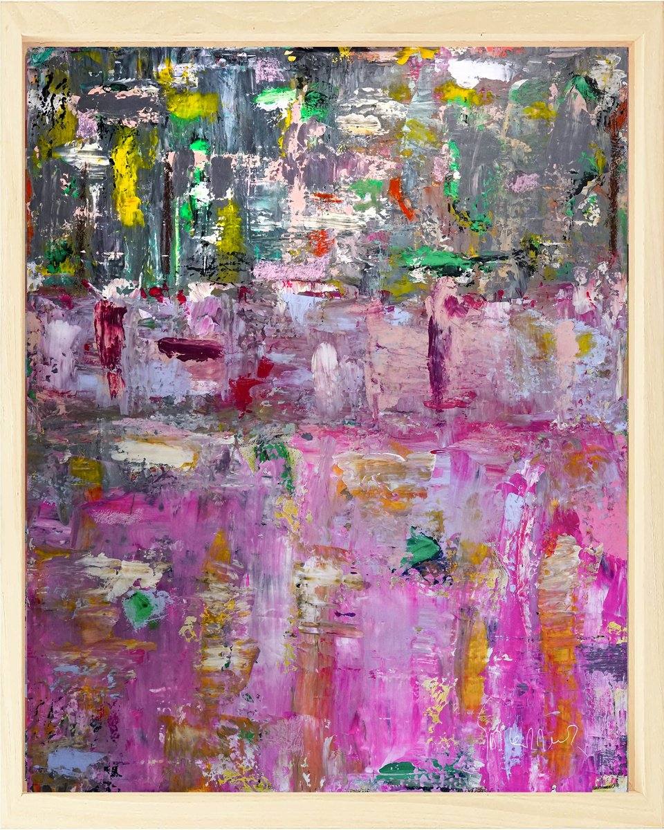 Organic Abstract Acrylic Painting By Geert Lemmers Fpa, 33 X 41, Abstract Landscape 15, Original Artwork