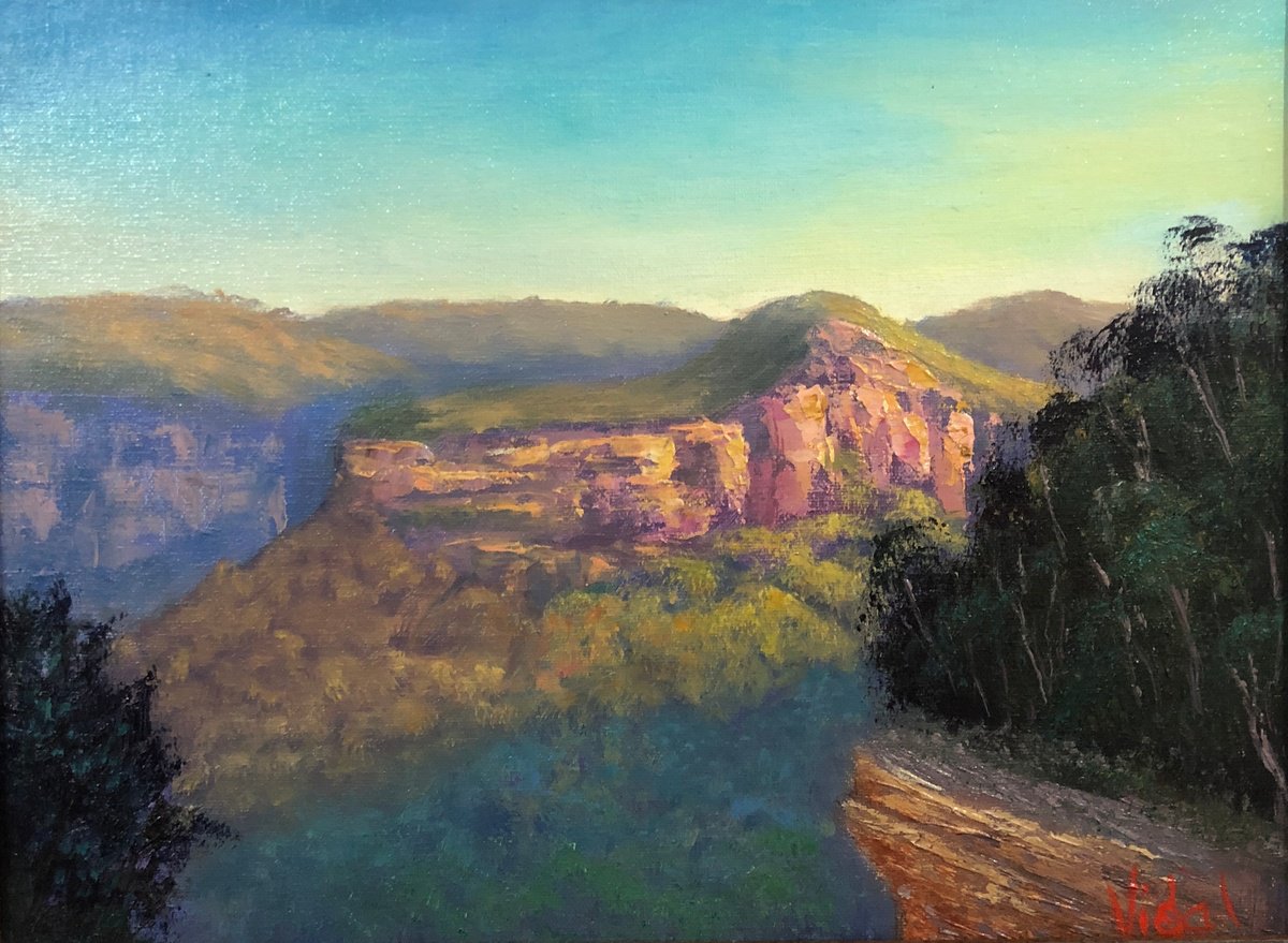 Impressionistic Landscape Oil Painting By Christopher Vidal, 14 X 11, Golden Light, Original Artwork