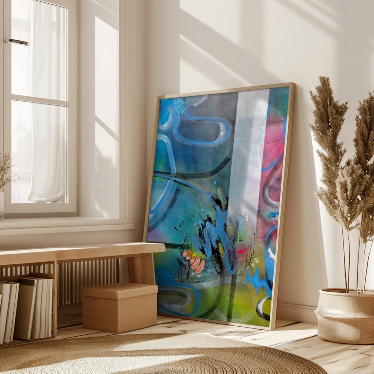 Organic Abstract Painting By Poovi Art, 48 X 60", Be Led By The Dreams, Original Artwork