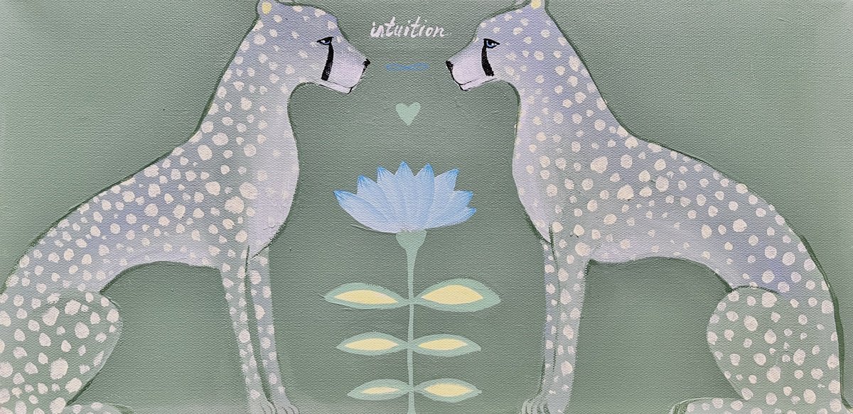 Surrealistic Animal Acrylic Painting By Daria Borisova, 20 X 10, - Intuition - ?, Original Artwork