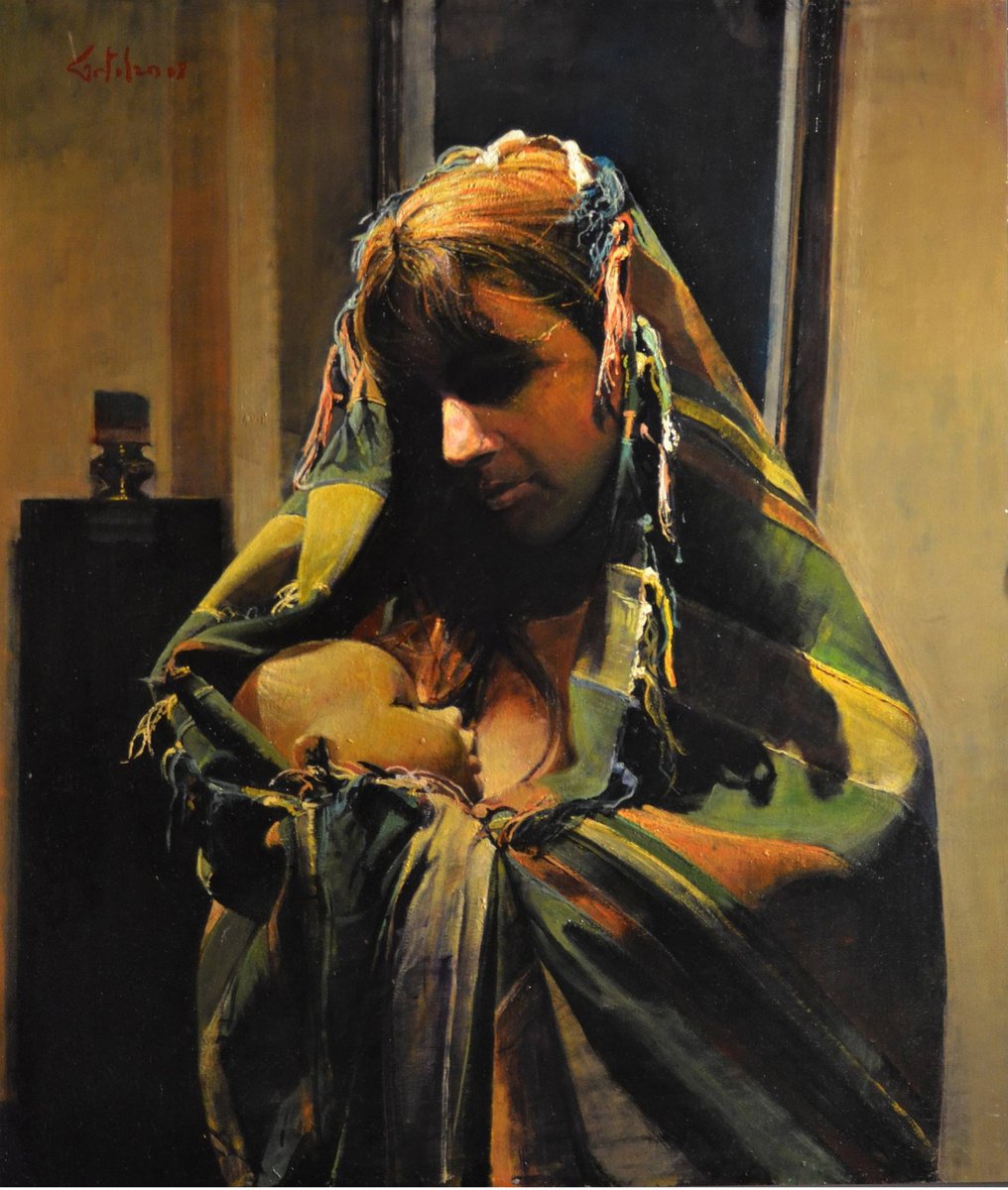 Photorealistic Oil Painting , Motherhood ( Mary And Jesus ) By Marco Ortolan, 24 X 28, Artwork For Sale On Artfinder