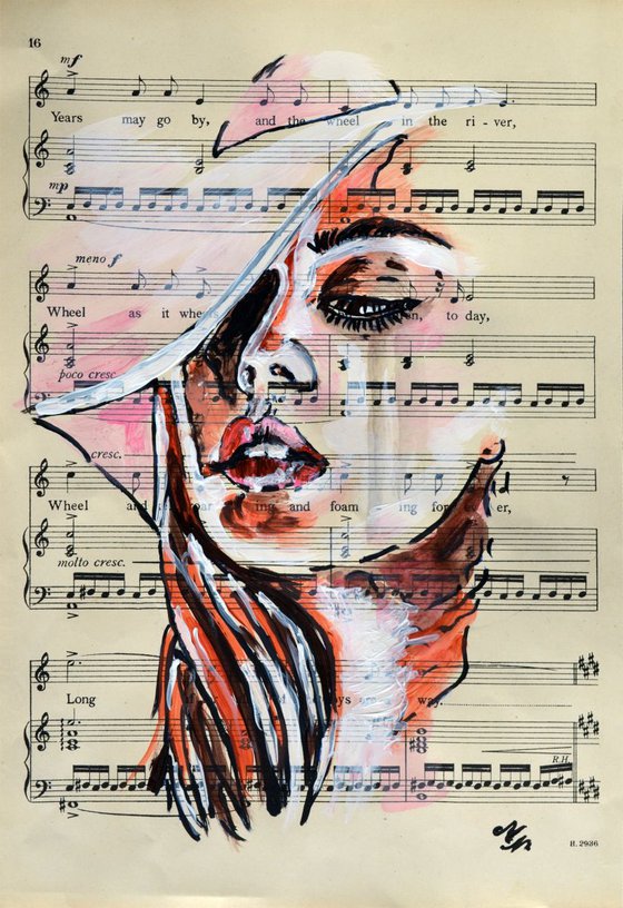 Fashionable Hat -Vintage Music Page