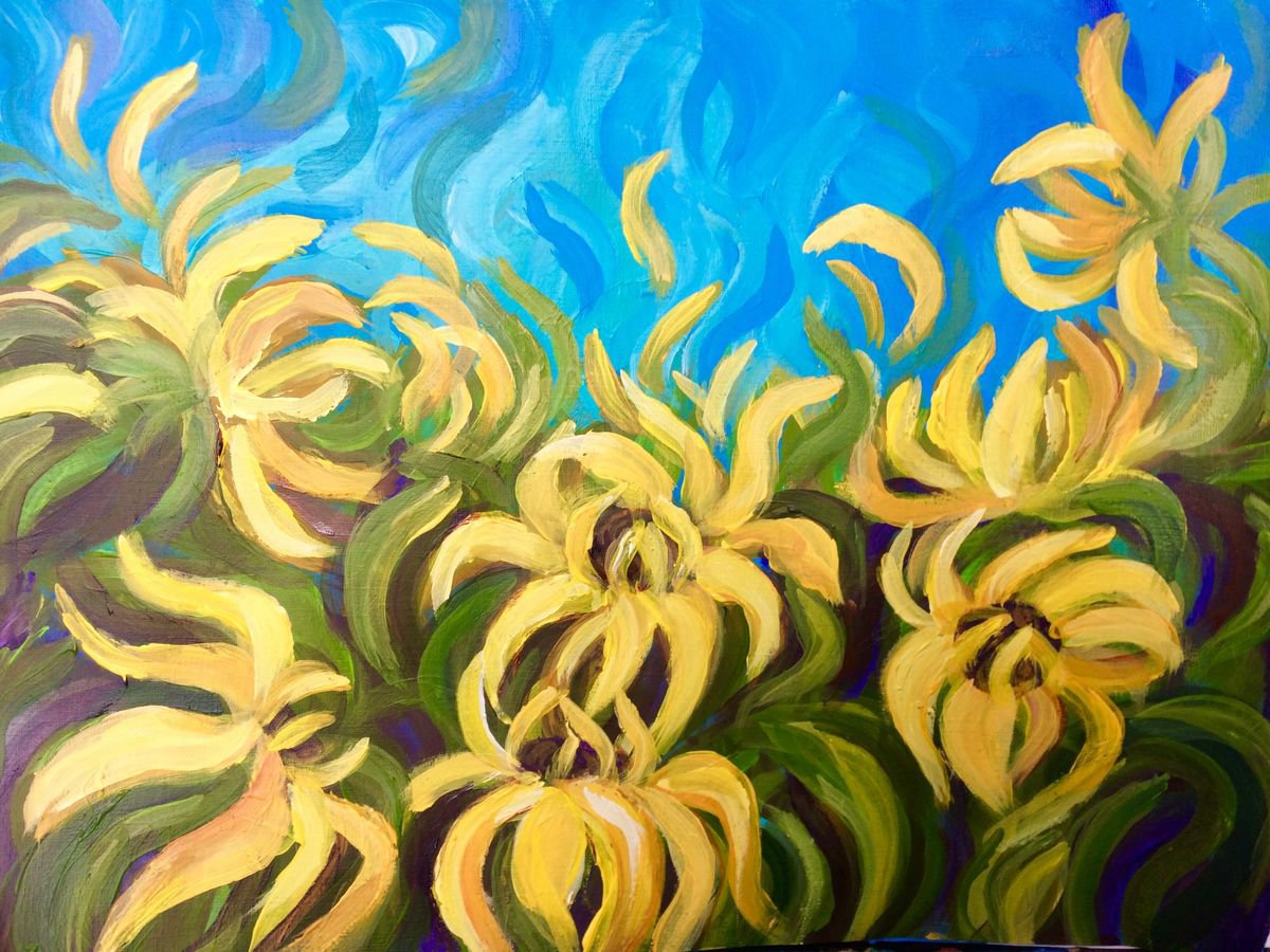 Sunflower no2 Impressionist painting by Colette Baumback
