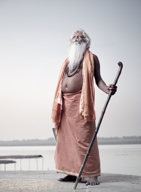 Portrait of Sadhu Baba on the banks of the river Ganges.