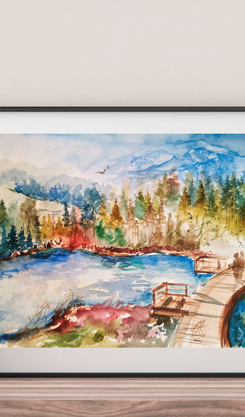 Nature wall art, Watercolor original wall art by Annet Loginova